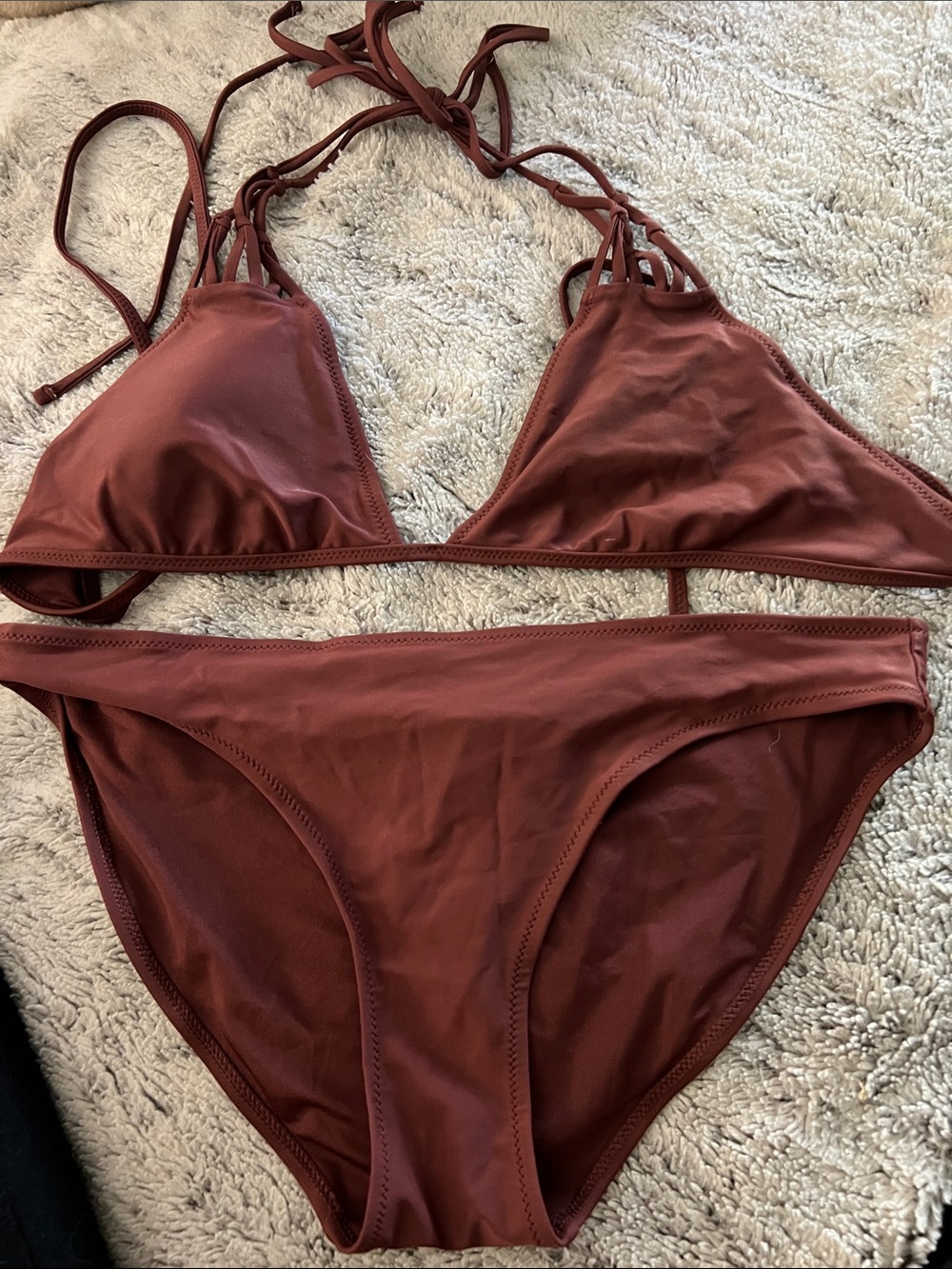 aerie Two-Piece Bikini Set in Deep Rust